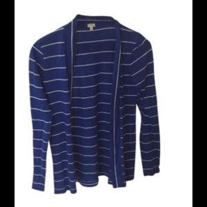 J.Crew Blue and White Striped Cardigan